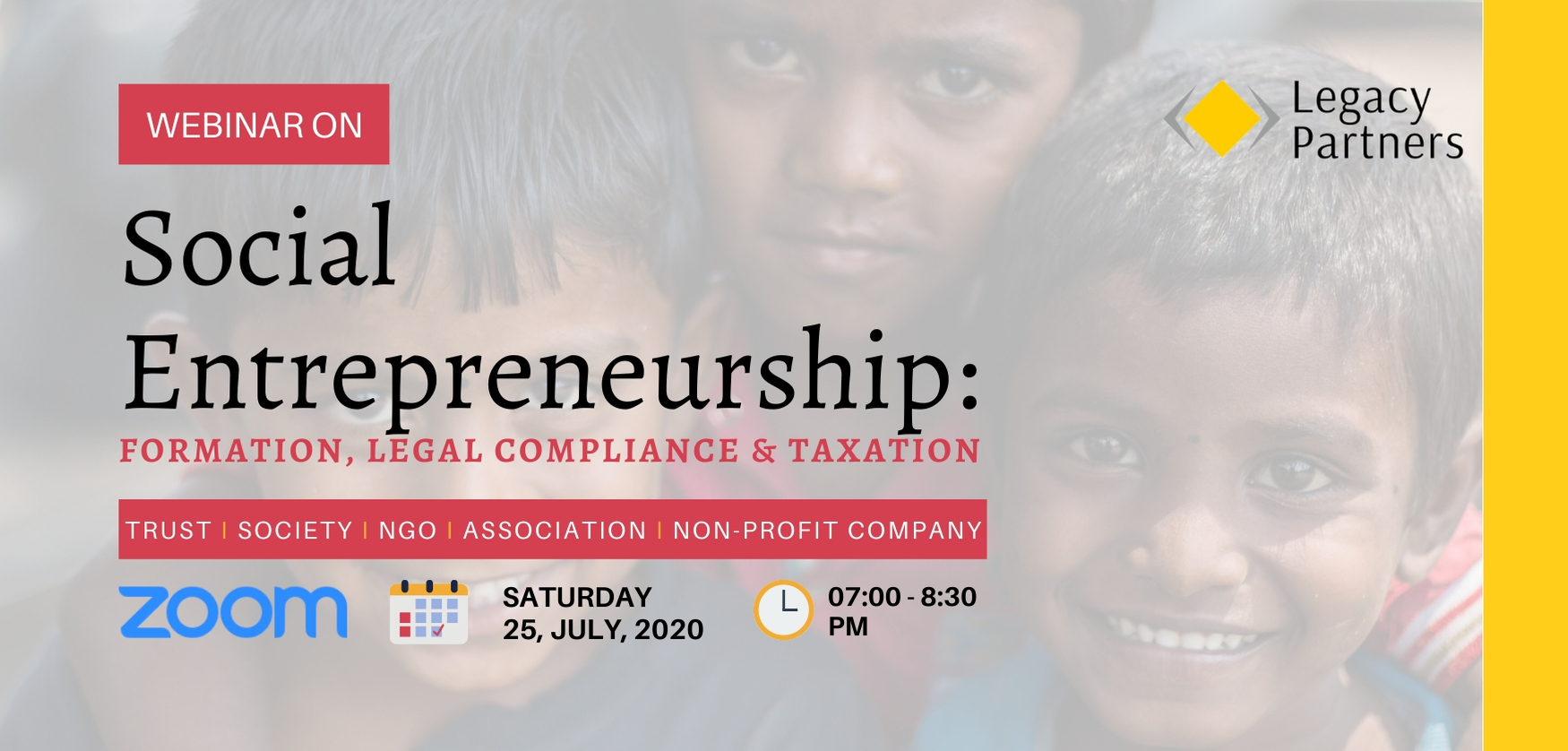 Webinar on Social Entrepreneurship: Formation, Legal Compliance and Taxation.