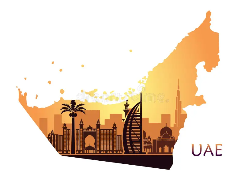 UAE Map Skyline